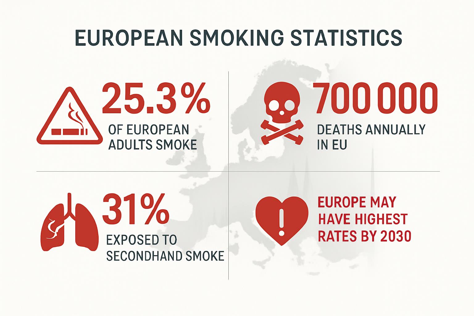 Estatísticas alarmantes do tabagismo na Europa
