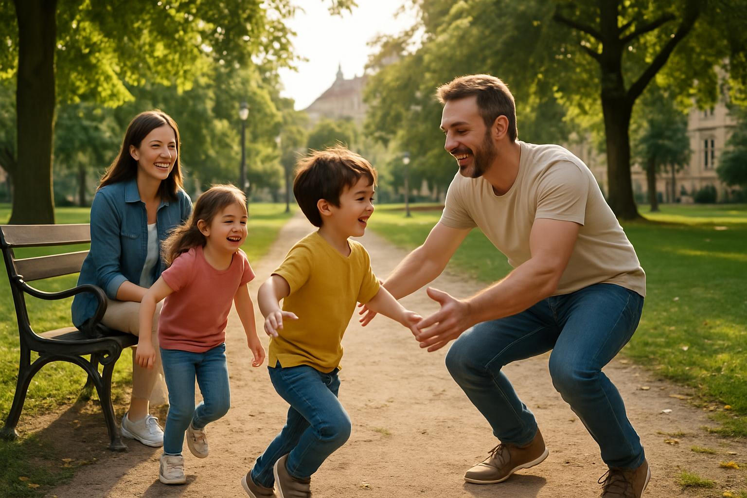 Família feliz aproveitando vida saudável